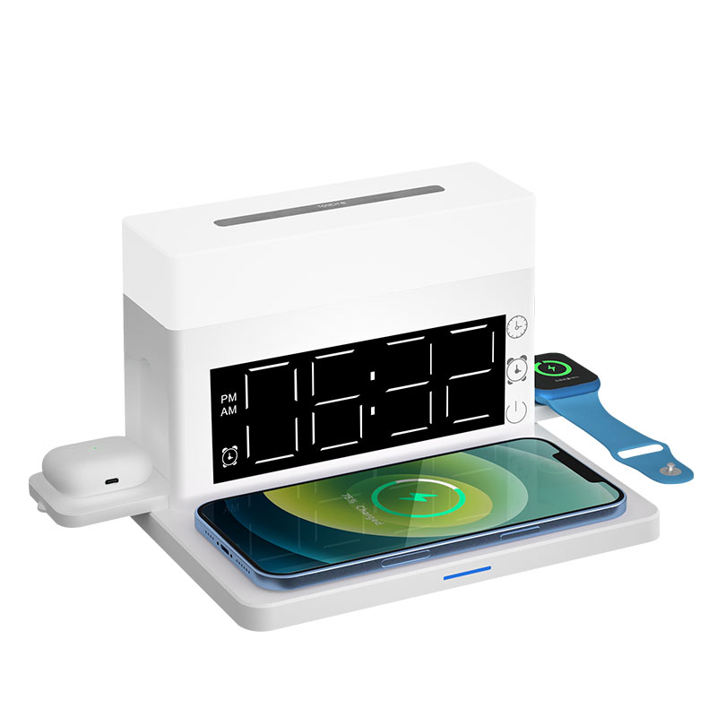 ND-N65   Creative Multi-functional Night Light 6 in 1 Alarm Clock Wireless Charger
