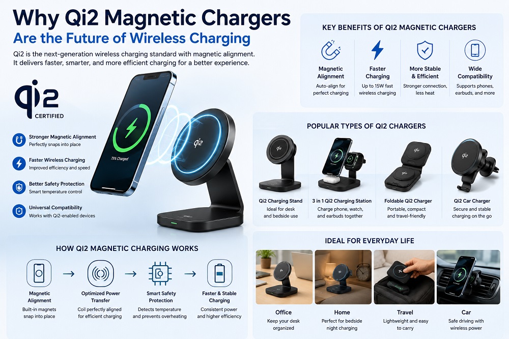 Why Qi2 Magnetic Chargers Are the Future of Wireless Charging in 2026 Why Qi2 Magnetic Chargers Are the Future of Wireless Charging in 2026