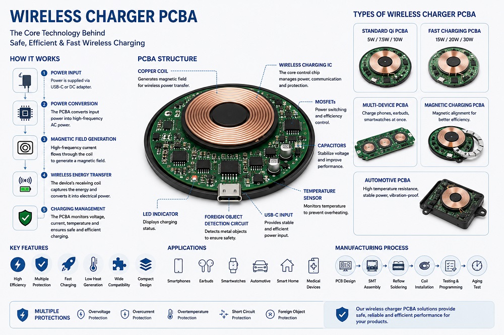 Wireless Charger PCBA: The Core Technology Behind Modern Wireless Charging Solutions Wireless Charger PCBA: The Core Technology Behind Modern Wireless Charging Solutions