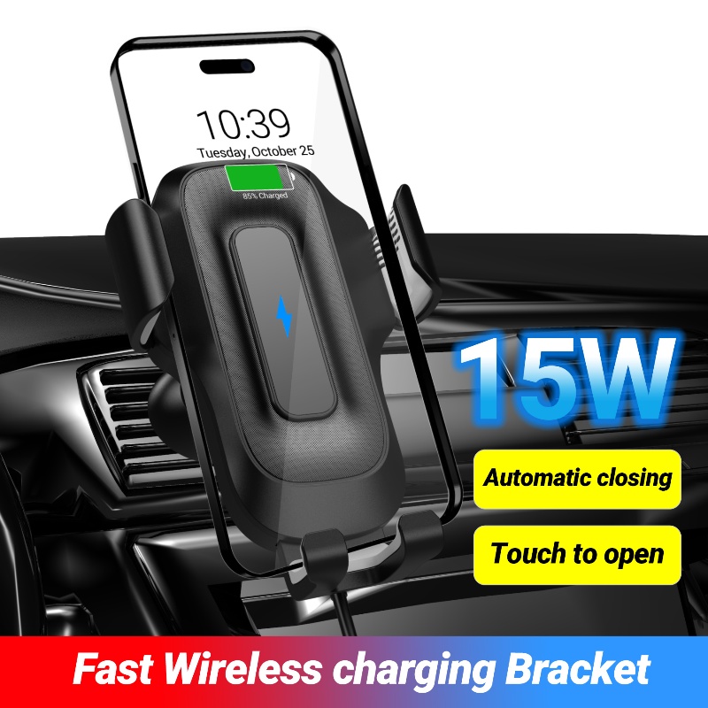 ND-X15 15W Fast Charging Wireless Car Mount Stand Charger