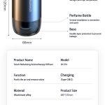 Portable Smart Car Air Freshener with Waterless Essential Oil Diffuser for Long-Lasting Fragrance