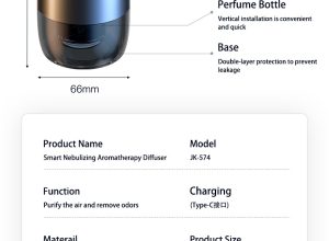 Portable Smart Car Air Freshener with Waterless Essential Oil Diffuser for Long-Lasting Fragrance