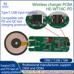 Custom Made 10W Fast Wireless Charger Module Micro Type-C Universal Mobile Phone